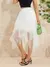Imagem do Mulheres tutu tule saia elegante cintura alta malha em camadas meia saia feminin