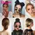 Imagem do Cabelo sintético coque mulher em linha reta updo laço de cabelo elástico de b