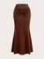 Sólido bodycon ruched saia longa feminina sexy preto elástico elegante cintura - loja online