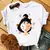 Casual disney cartoon mulan impressão gráfica das mulheres camiseta 90s blusas na internet