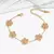 Eilieck 316l aço inoxidável flor trevo zircão pulseira para mulheres menina 2 na internet