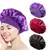 Touca de cetim chapéu de dormir cabelo noite touca de dormir cabeça capa touca na internet