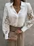 Mulheres elegante sólido chiffon blusa primavera verão casual manga longa com na internet