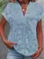 Verão casual camisa com decote em v blusa feminina moda branco jacquard camisas - comprar online
