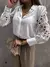 Mulheres elegante sólido chiffon blusa primavera verão casual manga longa com - comprar online