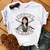 Casual disney cartoon mulan impressão gráfica das mulheres camiseta 90s blusas - Achei Ofertas