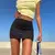 Mini saia sexy de cintura alta feminina, saia preta linha A, streetwear bonito, - comprar online