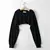 Hoodie feminino personalidade irregular colheita ultra curto estilo manga longa - loja online