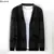 2025 moda masculina de malha cardigan jaqueta estilo coreano listrado fino ajust - loja online