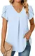 Sexy decote em v plissado manga curta blusa camisas verão feminino decote em v