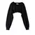 Hoodie feminino personalidade irregular colheita ultra curto estilo manga longa - comprar online