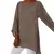 Blusa quente feminina cor sólida algodão linho o-pescoço manga longa túnica