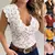 Sexy decote em v profundo sem mangas blusa de renda camisas verão moda feminina - comprar online