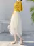 Mulheres tutu tule saia elegante cintura alta malha em camadas meia saia feminin - comprar online