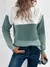 Imagem do Elegante três cores retalhos camisola feminina diário commuter casual solto ju