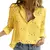 Blusa Feminina de Botão de Linho de Manga Longa Solta, Camisas Estampadas Flora - loja online
