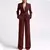 Ternos formais femininos escritório fino ajuste senhoras 2 pçs blazer + calças conjunto blazer senhora negócios trabalho wear vestido de festa calças com bolso - Achei Ofertas
