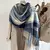 2023 quente xadrez cashmere xale poncho cachecol de inverno luxo impressão cobe - Achei Ofertas