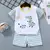 Criança menino verão manga curta camisetas + shorts listrados 2 peças conjunt - Achei Ofertas