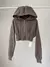 Tops de corte para mulheres, cintura fina, zíper dobrado, jaquetas casuais, mol - Achei Ofertas