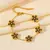 Eilieck 316l aço inoxidável flor trevo zircão pulseira para mulheres menina 2