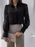Mulheres elegante sólido chiffon blusa primavera verão casual manga longa com - loja online