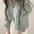 Camisa da moda coreana para mulheres, blusa anti-UV, streetwear simples, camisa - Achei Ofertas