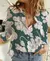 Blusa Feminina de Botão de Linho de Manga Longa Solta, Camisas Estampadas Flora na internet