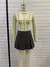 Trafza 2025 primavera verão feminino casual em camadas mini saias moda vintage