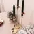 3 pçs/set estilo chinês castiçais de metal simples dourado decoração casame - comprar online