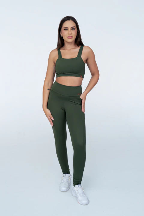 CONJUNTO : TOP + CALÇA VERDE MILITAR - comprar online