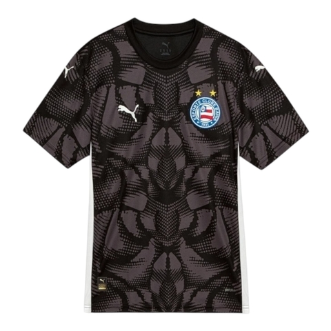 Camisa Bahia Goleiro 25/26 - Torcedor Puma Masculina - Preta com detalhes em cinza