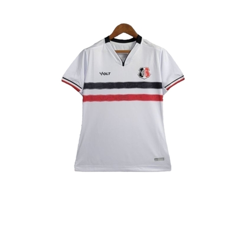 Camisa Santa Cruz II 24/25 - Torcedor Volt Feminina - Branca com detalhes em preto e vermelho