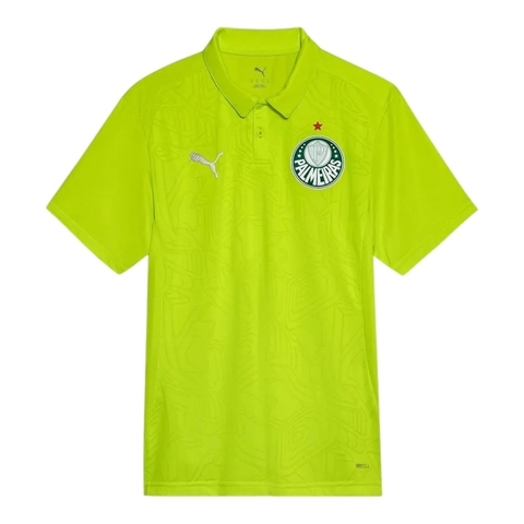 Camisa Polo Palmeiras Treino 25/26 - Torcedor Puma Masculina - Amarelo neon