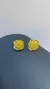 Brinco Flor Trama Vazada em Prata 925 e Banho em Ouro Amarelo 18k