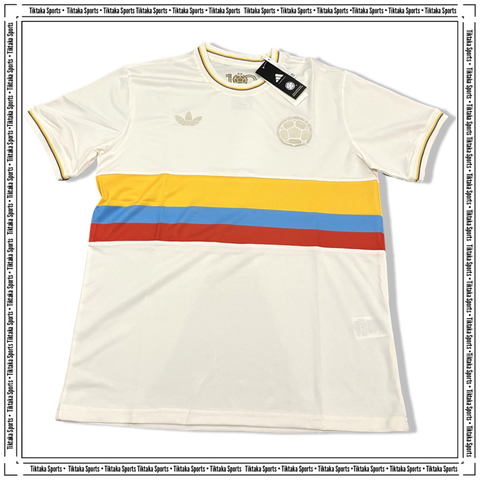 Camisa Colômbia Especial 100 anos 24/25 - Torcedor Adidas Masculino - Branco e Dourado - comprar online
