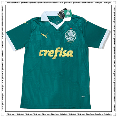 Camisa Palmeiras Home 2024/25 Torcedor Puma Masculino - Verde e Dourado