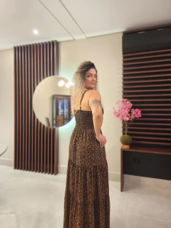 Vestido Judith floral alças finas Preto - loja online