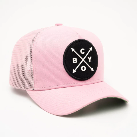 Boné ChoraBoy Aba Curva Trucker - Rosa Bebê - REF 10