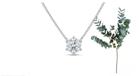 Colar Ponto de Luz com Pingente de Pedra Moissanite de 6mm