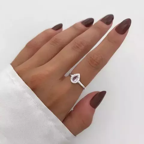 ANEL GOTA ZIRCÕNIA CRISTAL / LILÁS
