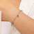 Pulseira de Aço Inoxidável com Zircônias Lilás na internet