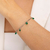Pulseira de Aço Inoxidável com Zircônias Verde na internet