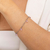 Pulseira de Aço Inoxidável com Zircônias Rosa na internet