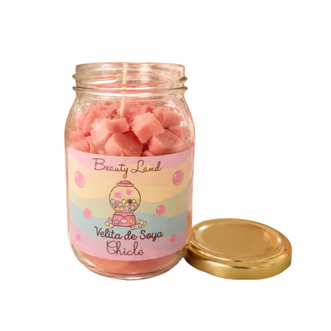 Vela de Soya Aroma a Chicle en Frasco