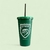 Vaso con tapa y sorbete Slytherin