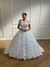Imagem do Vestido de Noiva Princesa com Renda 3D e Bordado em Pérolas - Semi Novo