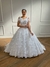 Vestido de Noiva Princesa com Renda 3D e Bordado em Pérolas - Semi Novo - loja online