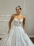 Vestido de Noiva Princesa com Bordado 3D e Saia Plissada - Semi Novo - Faggion Noiva