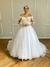 Vestido de Noiva Modelo Princesa Ombro a Ombro - Semi Novo